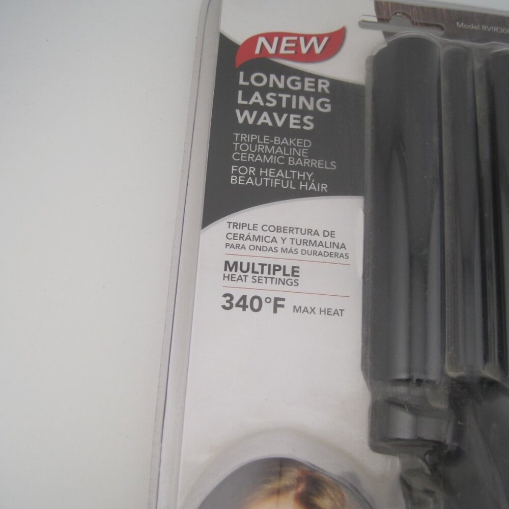 Revlon RVIR3005 Perfect Heat 3 Barrel Ceramic Hair Waver Pink Black Iron Curler - Picture 2 of 6